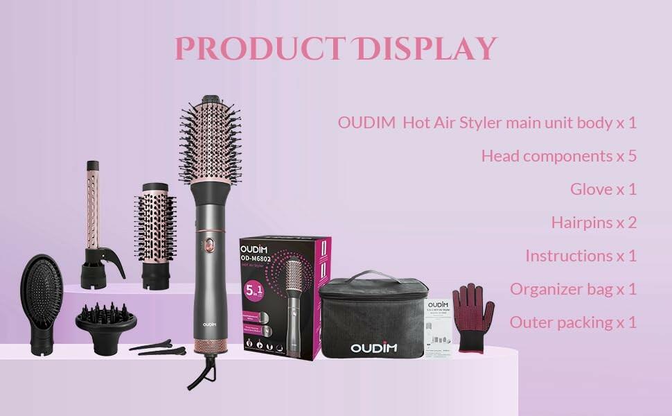 5 in 1 Negative Ion Hair Dryer Brush Blow Dryer Brush Set, Hot Air Styler with
