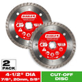2-Pack 4-1/2 in. Turbo Rim Masonry Diamond Cut Off Blade Value Pack
