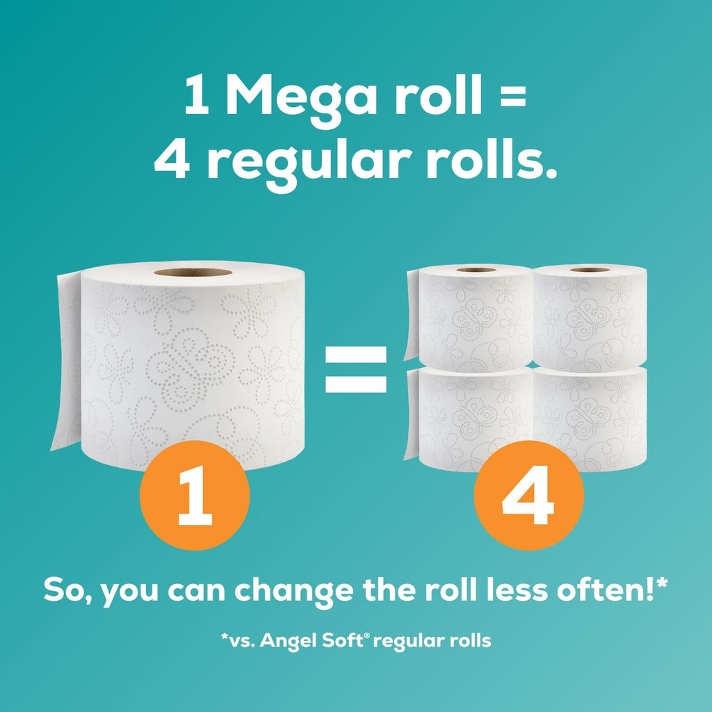 Angel Soft Toilet Paper, 18 Mega Rolls = 72 Regular Rolls, Soft and Strong