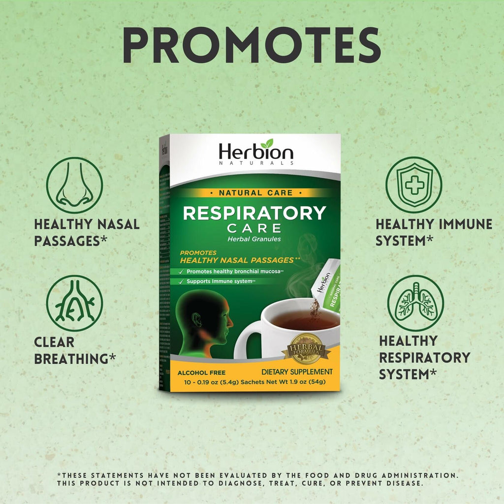 1 Pack of 10 HERBION Naturals Respiratory Care Herbal Granules, for The