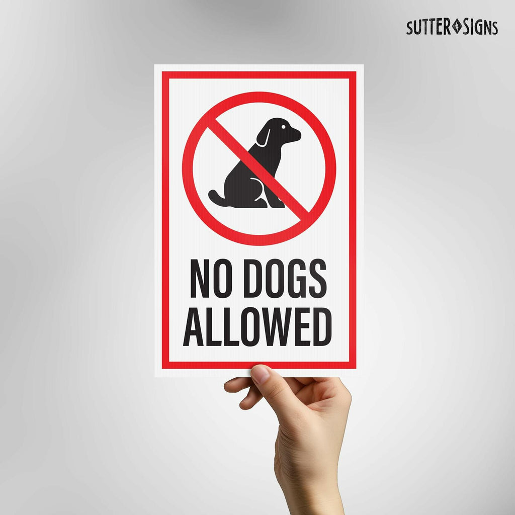 OPEN BOX - Pack of 3 No Dogs Allowed Yard Signs with H-Frame Stakes, 8" x 12"