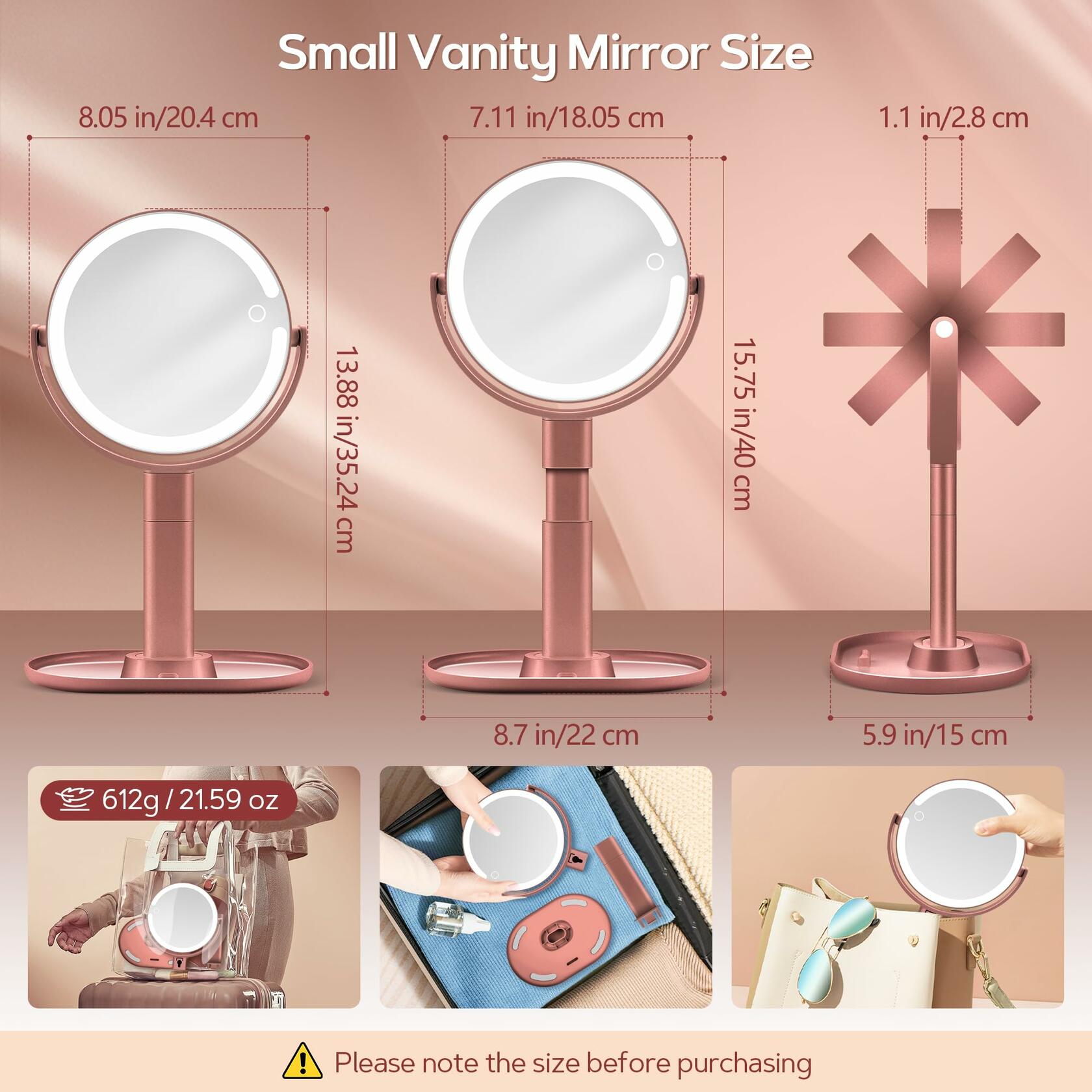 B Beauty Planet Makeup Mirror with Lights, Lighted Magnifying Mirror 30X with 3