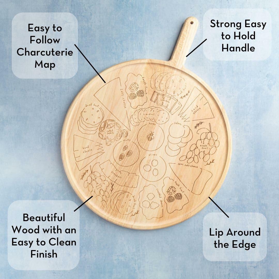 Sophistiplate Charcuterie Board with Placement Guide 22 x 17  Best Gift for