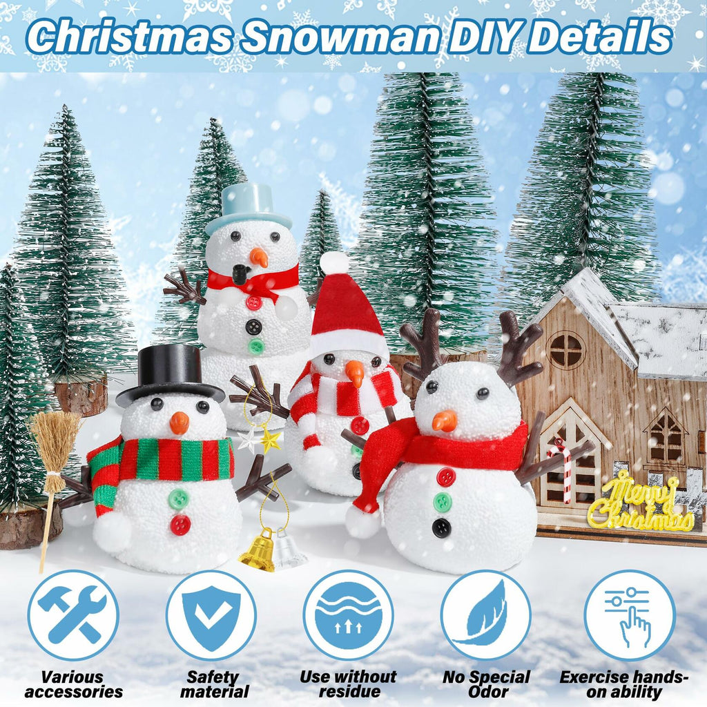 30 Pack Snowman Kit - Build a Snowman Kit DIY Christmas Craft Gifts - Creative