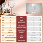 B Beauty Planet Makeup Mirror with Lights, Lighted Magnifying Mirror 30X with 3
