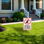 OPEN BOX - Pack of 3 No Dogs Allowed Yard Signs with H-Frame Stakes, 8" x 12"