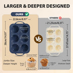 Vnray 2 Pack Jumbo Silicone Muffin Pan with Metal Frame, Non Stick Silicone