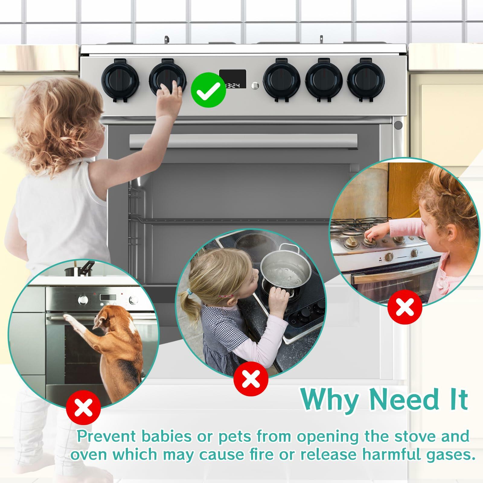 Stove Knob Covers for Child Safety AOSITE Upgraded Gas Knob Covers for Kids
