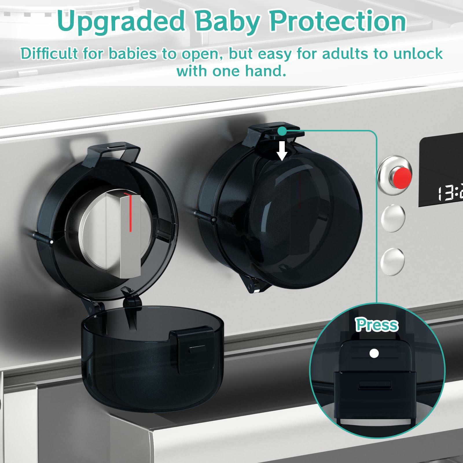 Stove Knob Covers for Child Safety AOSITE Upgraded Gas Knob Covers for Kids