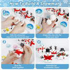 30 Pack Snowman Kit - Build a Snowman Kit DIY Christmas Craft Gifts - Creative