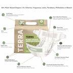 36 Count Terra Size 4 Diapers: 85% Plant-Based Diapers, Ultra-Soft &