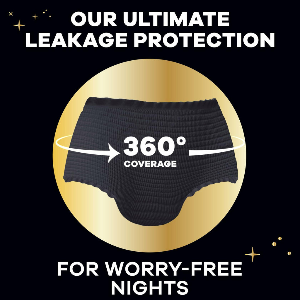 13 Count Always ZZZ Overnight Disposable Period Underwear for Women, Large, 360°