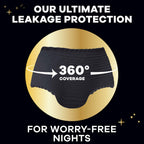 13 Count Always ZZZ Overnight Disposable Period Underwear for Women, Large, 360°