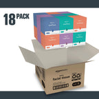 18 Packs of 75 Amazon Basics Facial Tissue with Lotion, 2-Ply, 1350 Count,