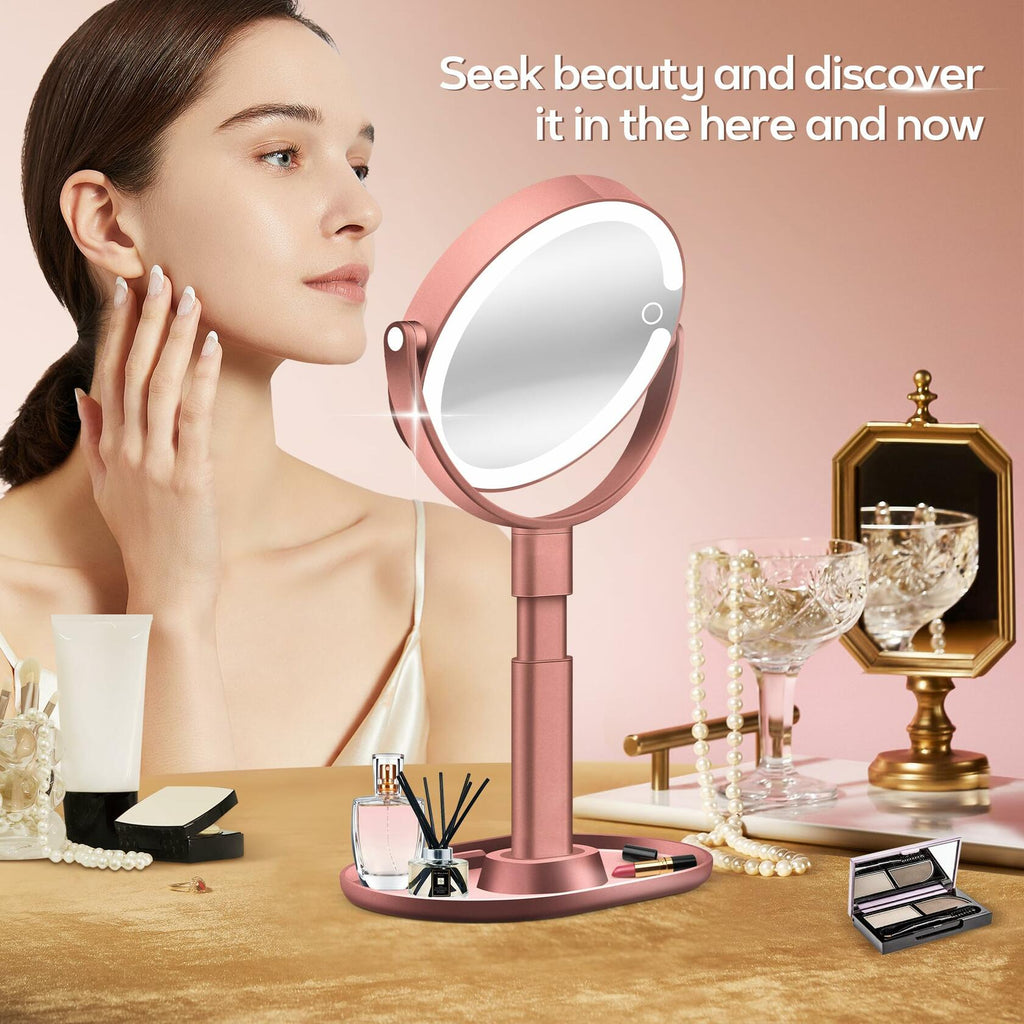 B Beauty Planet Makeup Mirror with Lights, Lighted Magnifying Mirror 30X with 3