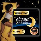 13 Count Always ZZZ Overnight Disposable Period Underwear for Women, Large, 360°