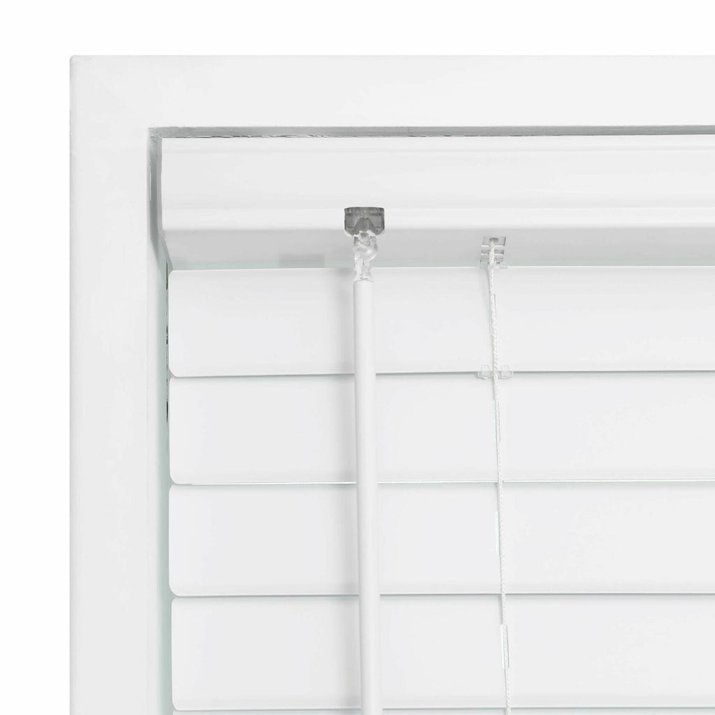 DEZ FURNISHINGS 2" Cordless Flat Slat Venetian Blind, 25.5" W x 48" H, White