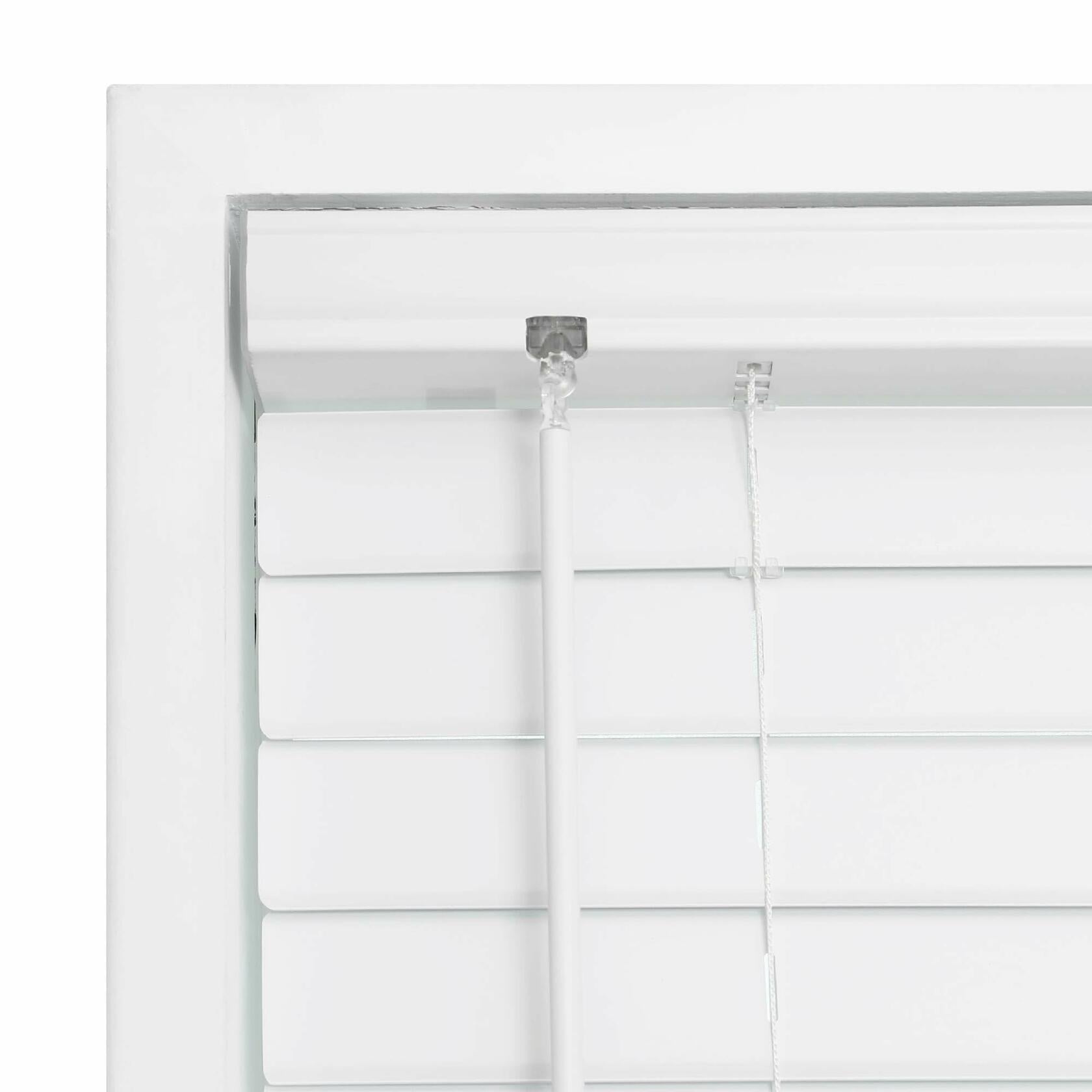 DEZ FURNISHINGS 2" Cordless Flat Slat Venetian Blind, 25.5" W x 48" H, White