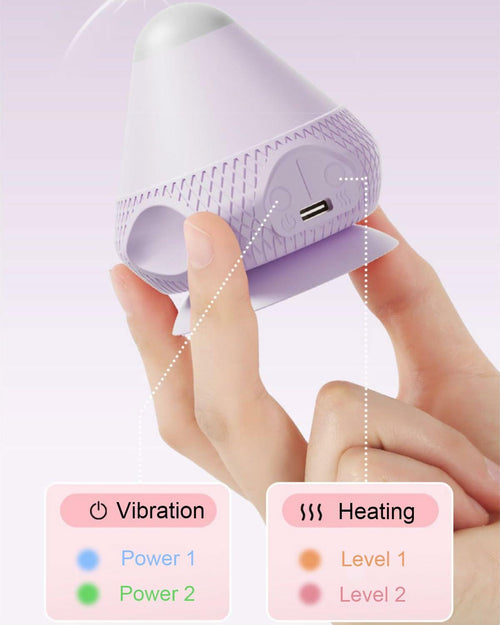 Asinhe VibeHeat Mini Purple Vibrating Heated Massage Ball with Suction Base, 2