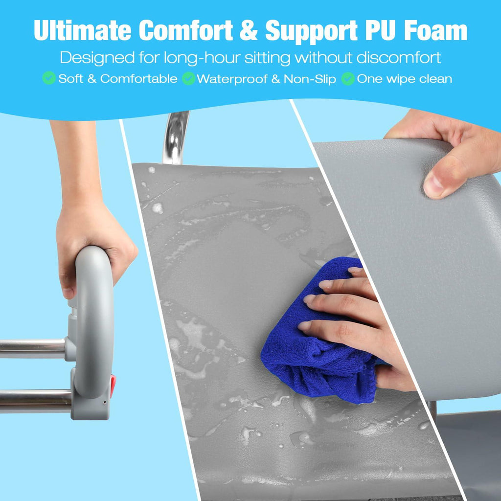 '-MISSING A LEG- ProTraverse Swivel Shower Chair with Arms and Back,Anti-Slip