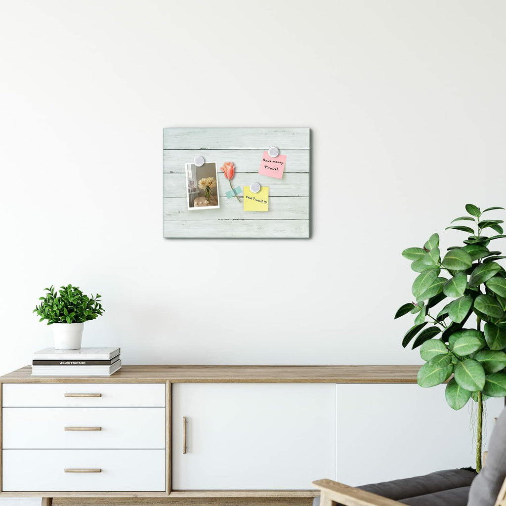 Aitakatta Wooden Planks Print Magnetic Surface Dry Erase Board, 12 x 16 inches