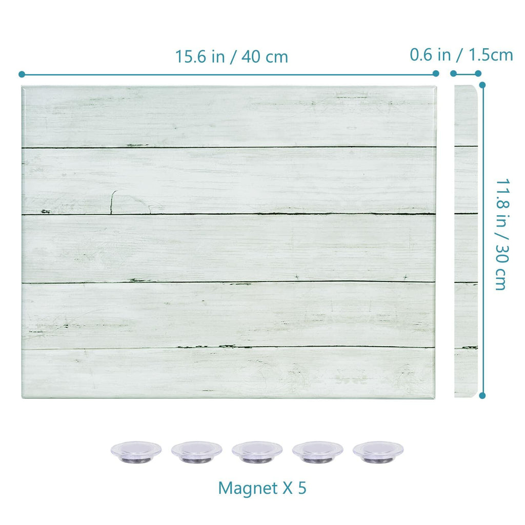 Aitakatta Wooden Planks Print Magnetic Surface Dry Erase Board, 12 x 16 inches