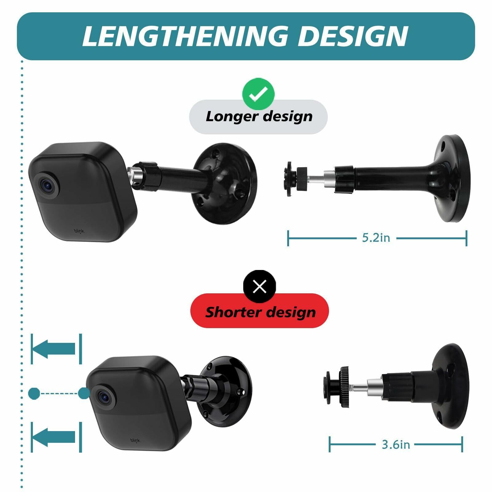 Uraleyeon Long Blink Outdoor Camera Mount Kit, Compatible with Blink 4th & 3rd
