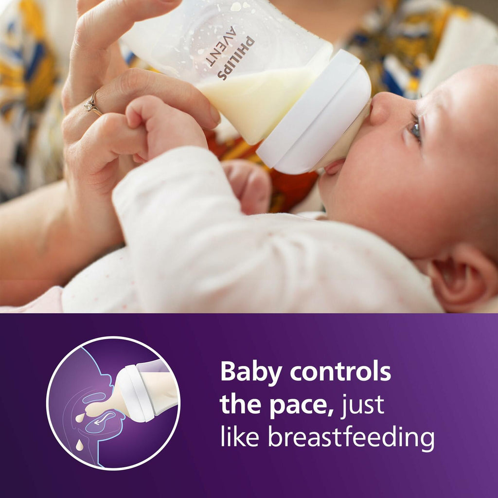 4 Pack Philips Avent Natural Baby Bottles with Natural Response Nipples (Medium