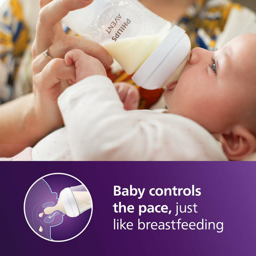 4 Pack Philips Avent Natural Baby Bottles with Natural Response Nipples (Medium