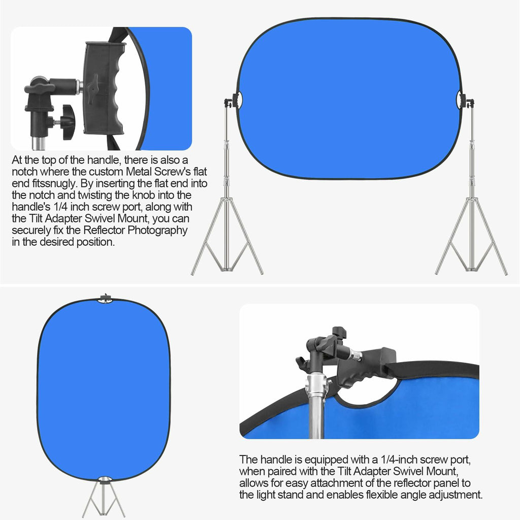 (Rip in carry case) WELLMAKING 5x6.6ft Green Blue 2-in-1 Screen Backdrop for