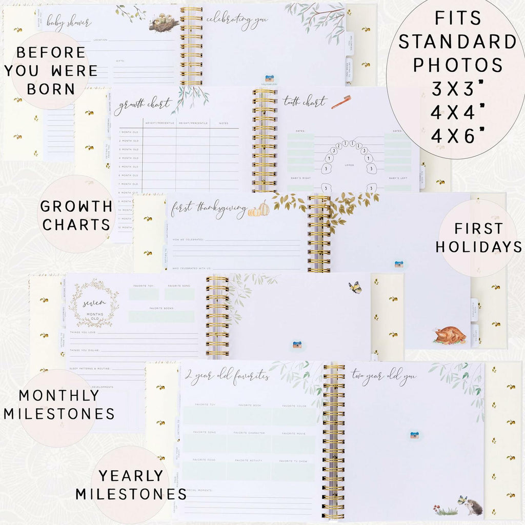 Baby Memory Book for Boy or Girl - First 5 Year Keepsake Album from Pregnancy to