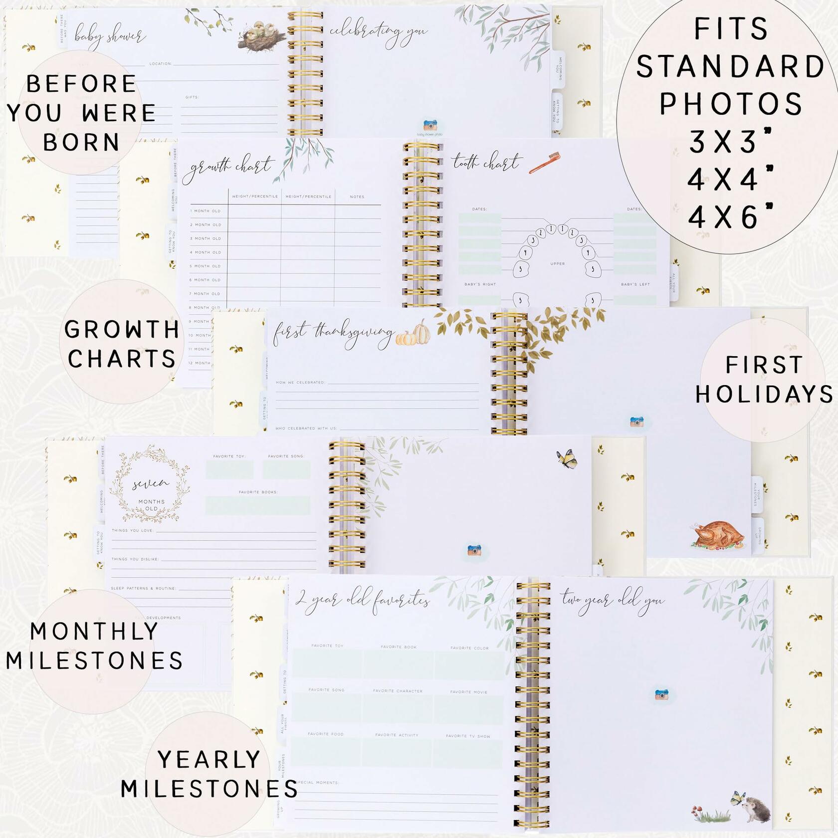 Baby Memory Book for Boy or Girl - First 5 Year Keepsake Album from Pregnancy to