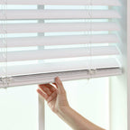 DEZ FURNISHINGS 2" Cordless Flat Slat Venetian Blind, 25.5" W x 48" H, White