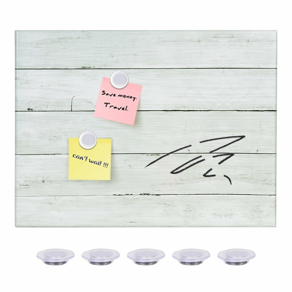 Aitakatta Wooden Planks Print Magnetic Surface Dry Erase Board, 12 x 16 inches