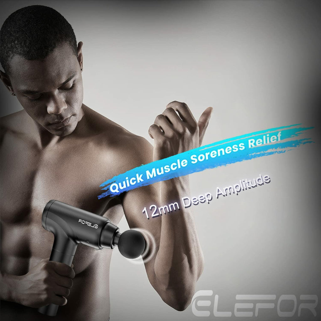 Elefor Massage Gun Deep Tissue,Percussion Back Massager Gun for Athletes Muscle