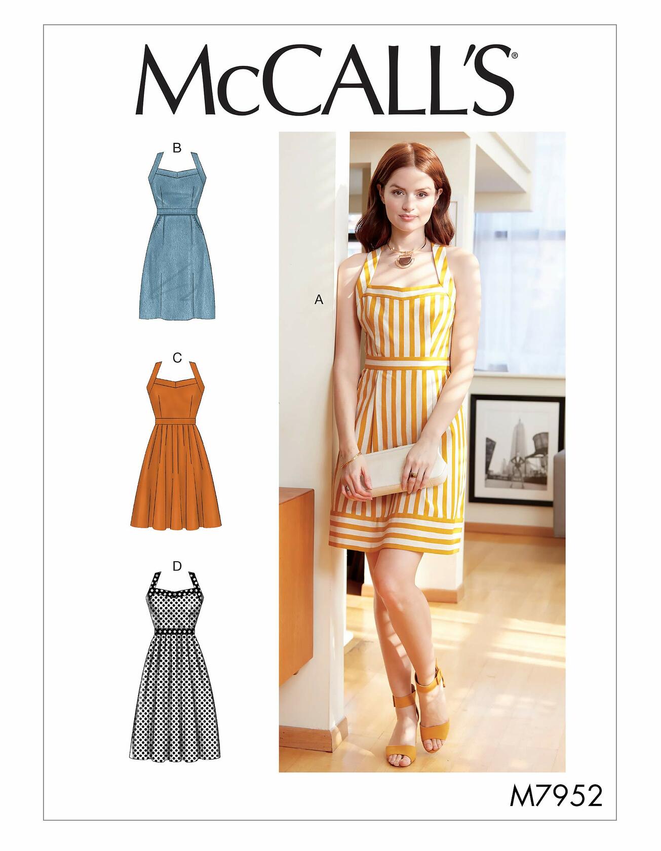 McCall's M7952AX5 Women's Back Strap Dress Sewing Patterns, Sizes 4-20