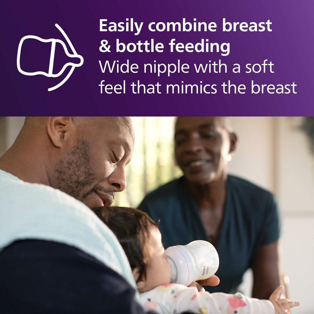 4 Pack Philips Avent Natural Baby Bottles with Natural Response Nipples (Medium