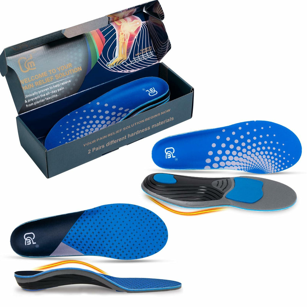Size 11 AOTENG STAR Plantar Fasciitis Insoles, High Arch Support Insoles for