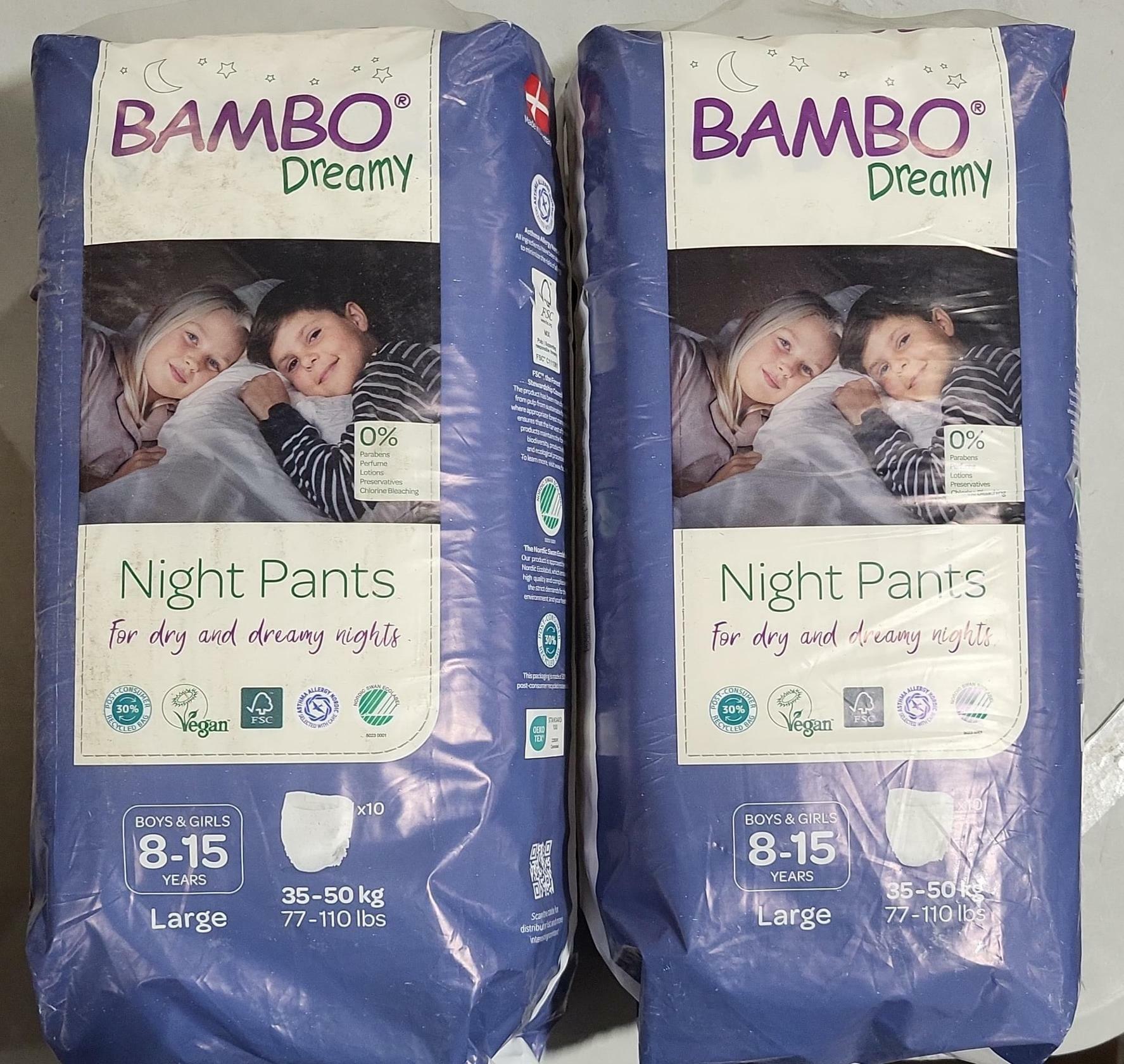20 Count Bambo Nature Premium Dreamy Night Pants, Pull Up Pants, Eco-Labeled