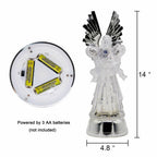 Eldnacele 14" Christmas Snow Globe Water Glittering Angels Figurine, Battery