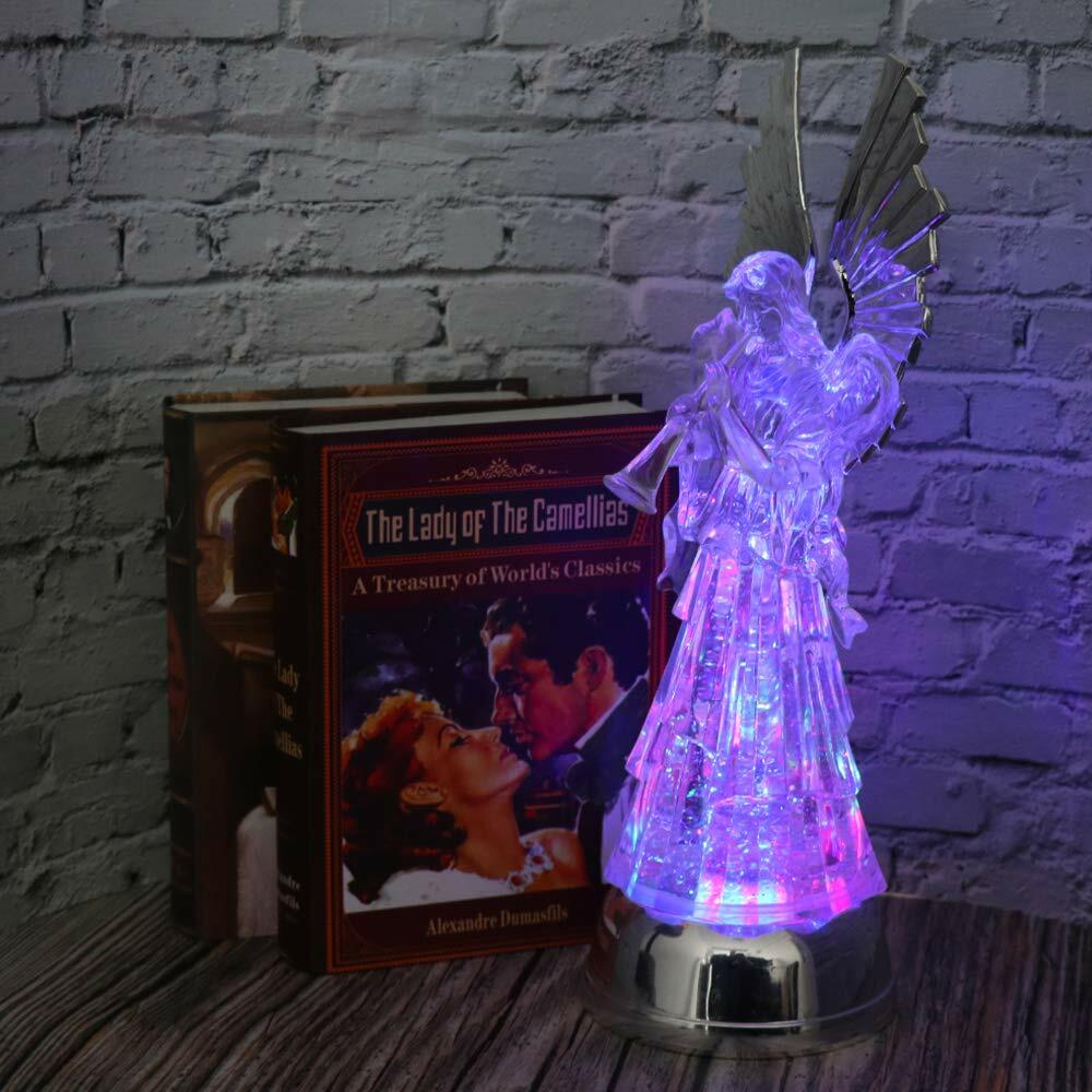 Eldnacele 14" Christmas Snow Globe Water Glittering Angels Figurine, Battery