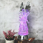 Eldnacele 14" Christmas Snow Globe Water Glittering Angels Figurine, Battery