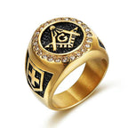 Size 10 LAIMIUMIU33 CZ Masonic Ring for men Amor Shield Bling Biker 316