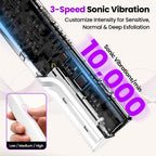 Electric Sonic Face Razor Tool for Women with 10 Replacement Blades 3 Adjustable Speeds, Gentle Peach Fuzz Remover for Face Exfoliation and Hair,Built-in LED Light Dermaplane Razor Eyebrow Trimmer