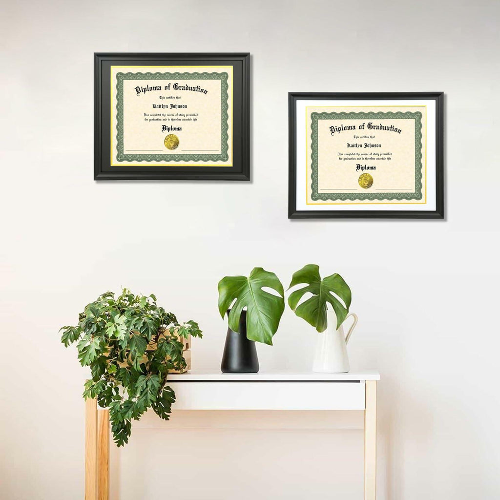 LTYHHK 11x14 Diploma Frame Solid Wood Black, Displays 11x14 Diplomas with Black
