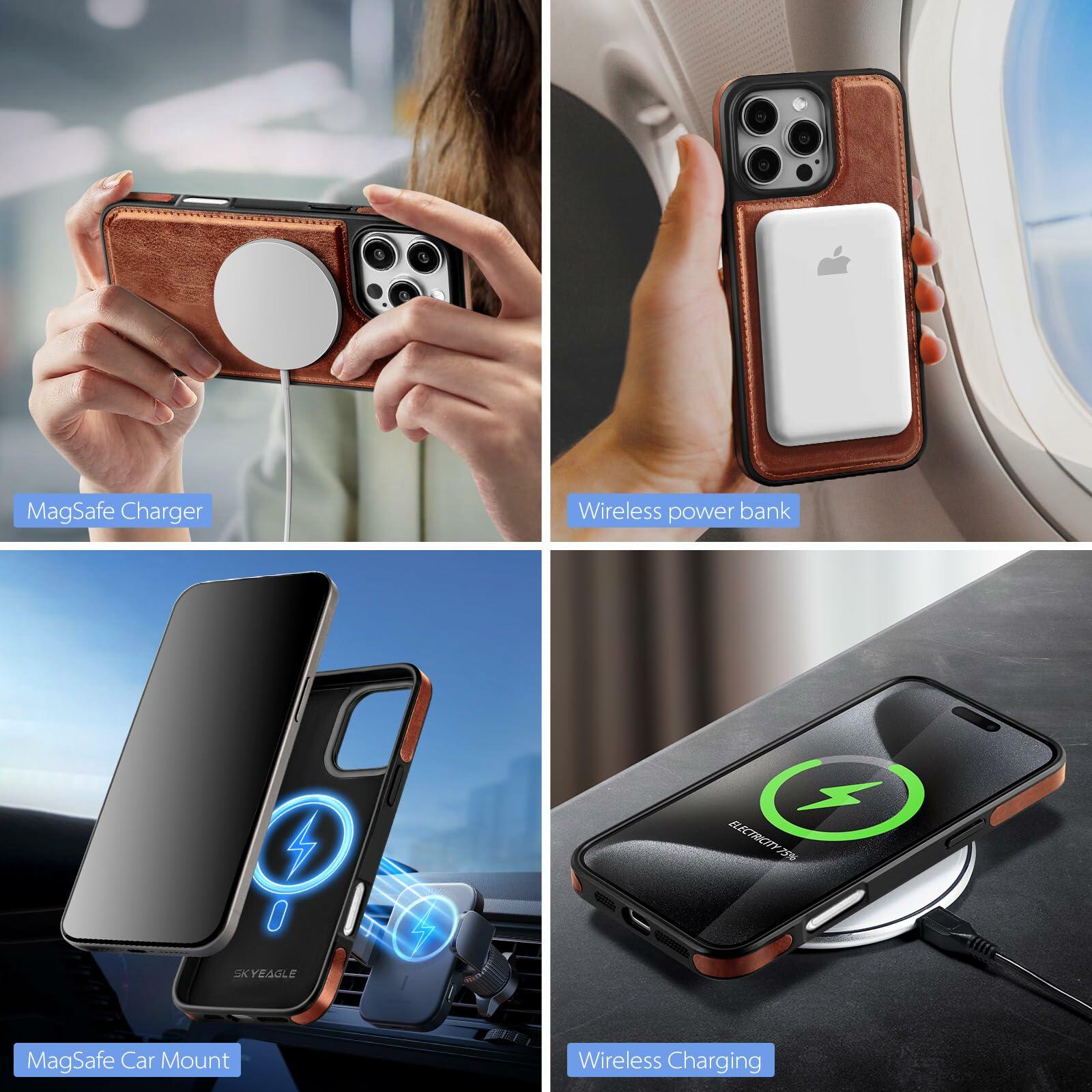 SkyEagle Compatible with Magsafe 2 in 1 Detachable iPhone 16 Pro Wallet Case