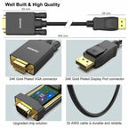 BENFEI DisplayPort to VGA 3 Feet Cable, Uni-Directional DP DisplayPort Computer
