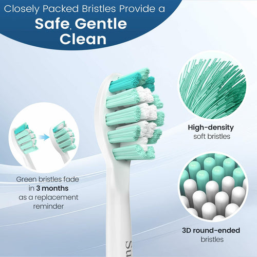 SuitShine Replacement Toothbrush Heads Compatible with Philips Sonicare and More