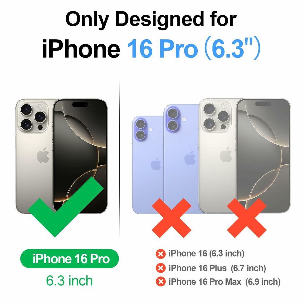 SkyEagle Compatible with Magsafe 2 in 1 Detachable iPhone 16 Pro Wallet Case
