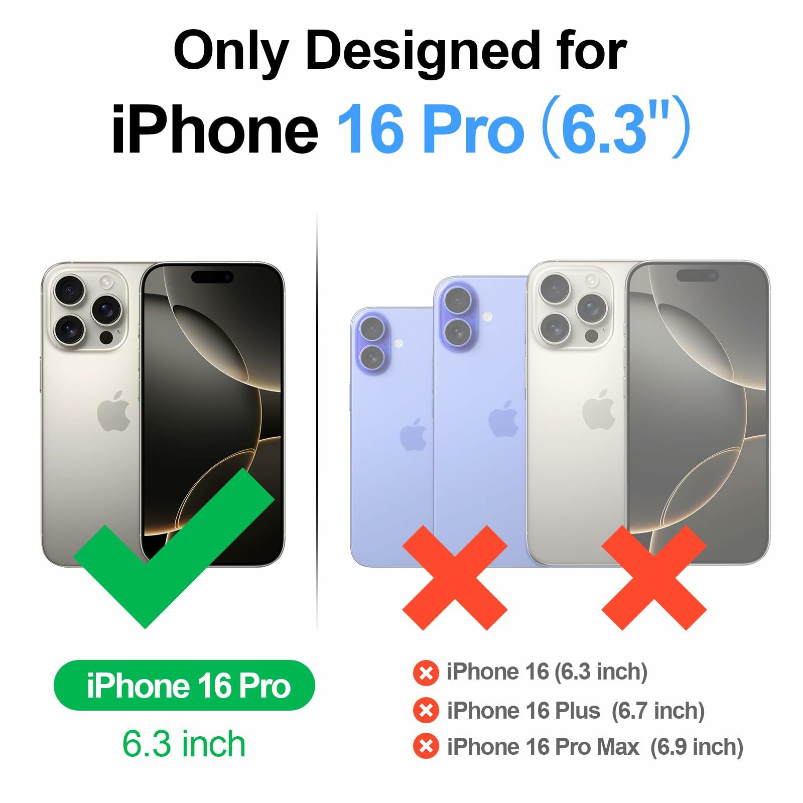 SkyEagle Compatible with Magsafe 2 in 1 Detachable iPhone 16 Pro Wallet Case